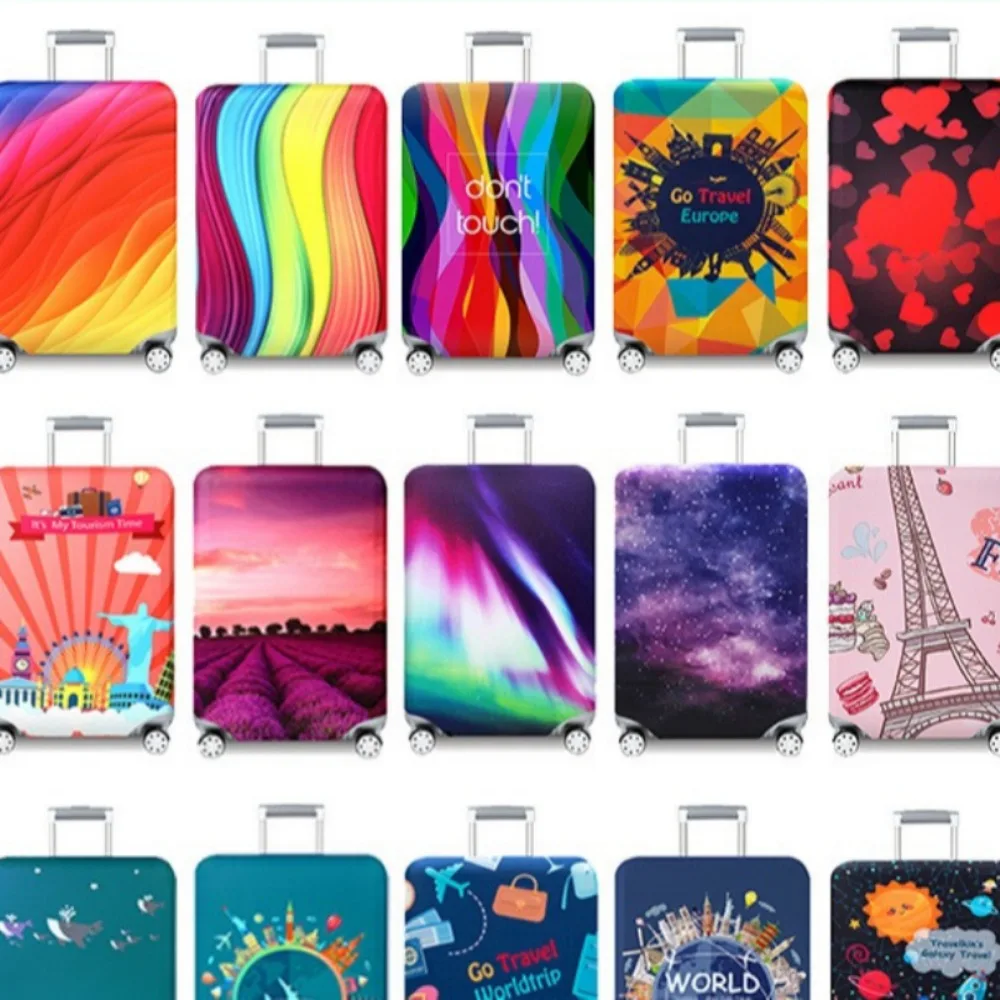 Thick Elastic World Map Luggage Protective Cover Zipper Suit For 18-32 inch Bag Suitcase Covers Trolley Cover Travel Accessories