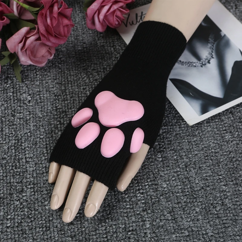 Soft Silicone for Cat Claw Gloves Fingerless 3D Toes for Cat Paw Pad Hand Sleeves Kitten Mittens Halloween Cosplay Drop shipping