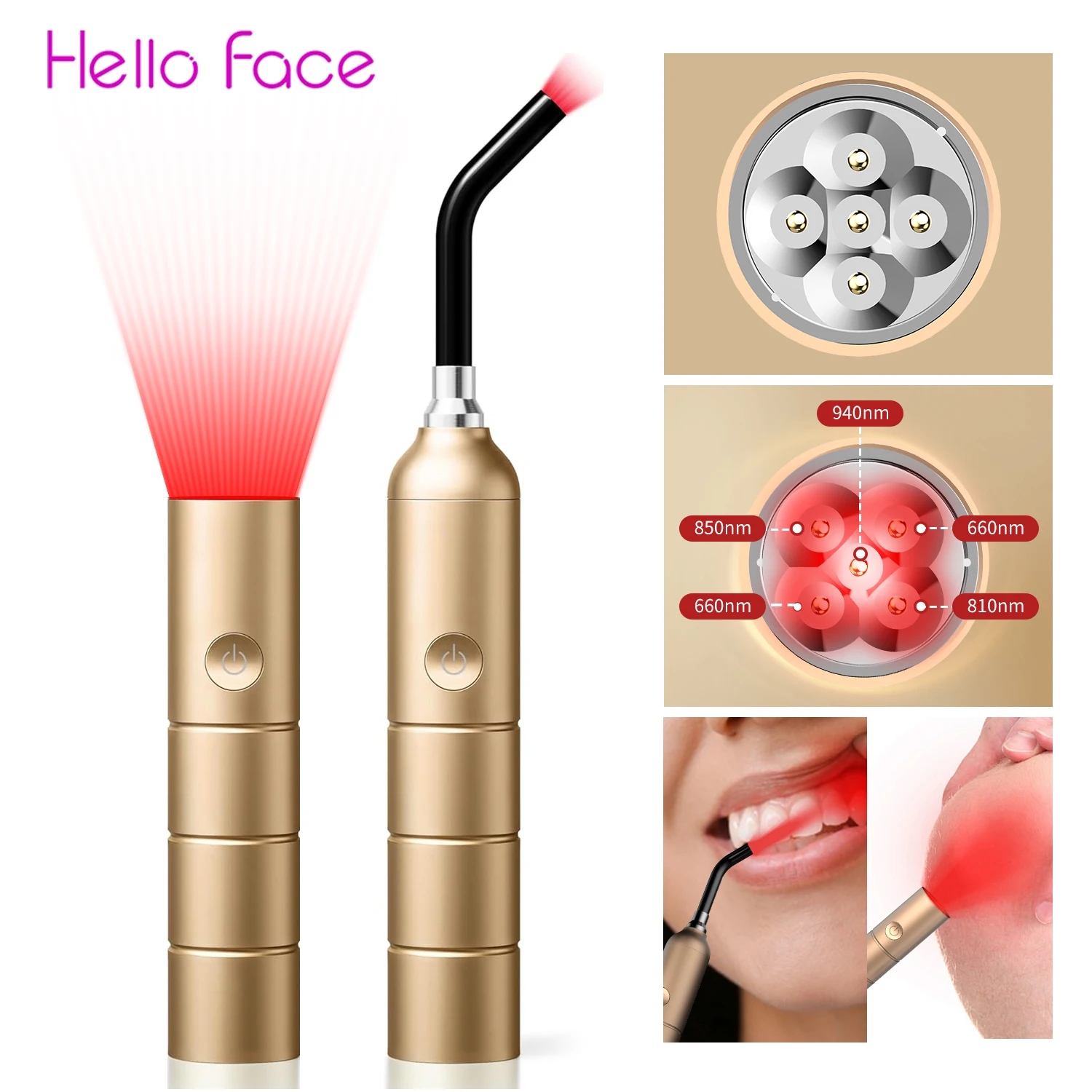 

Portable Red Light Therapy Wand 940nm Canker Sore Acne Treatment Led Infrared Stick for Nose Neck Muscle Ankle Joint Pain Relief