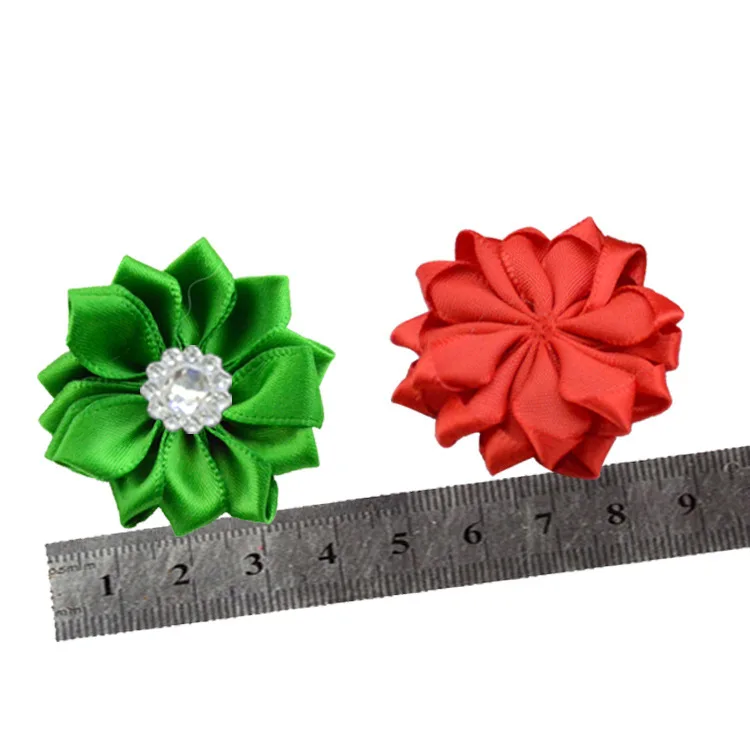 5 pieces of 4cm rhinestone flower handmade flowers (color random) DIY decorative accessories