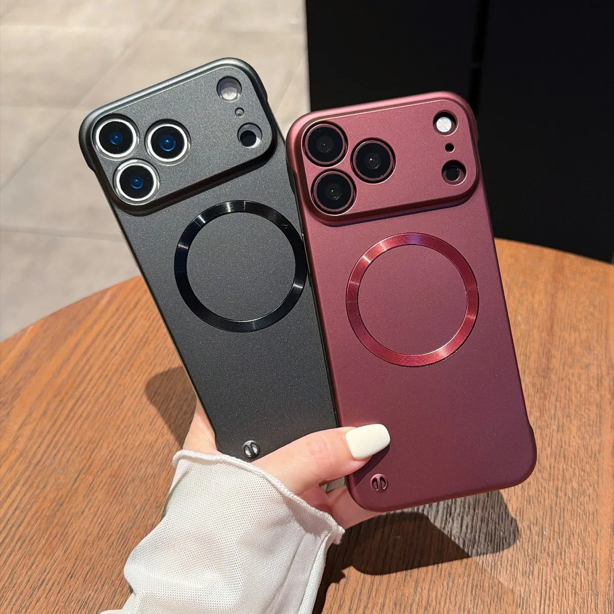 Luxuriöse Matte Rahmenlose Harte Magnetische Handyhülle für iPhone 18 17 16 Pro Max 18Pro für Magsafe Kabelloses Ladegerät Stoßfeste Abdeckung