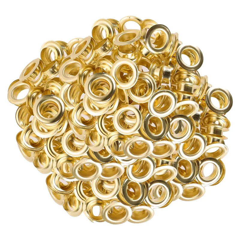 Grommet Tool Kit Grommet & Washer Grommet Kit 500Pcs, 2 Grommets Kit, Suitable for Leather Bags Banner (Gold, 1/2inch)