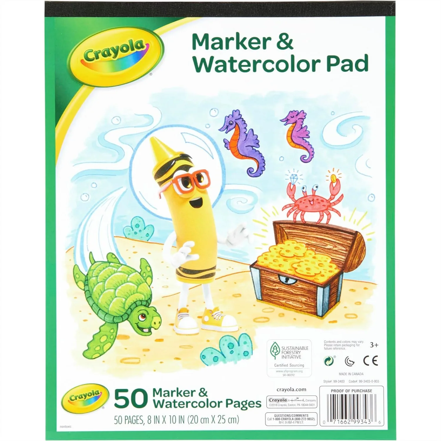 Art Paper Pad for Kids, 50 Sheets Marker & Watercolor Paper, 8x10 Blank Drawing Pages for Painting