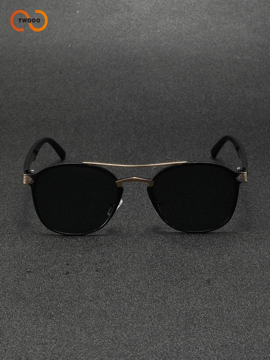 نظارات شمسية كلاسيكية مستديرة للجنسين، إطار معدني مزدوج الجسر، عدسات عاكسة/متدرجة للحماية من الأشعة فوق البنفسجية 400 عالية الدقة #6