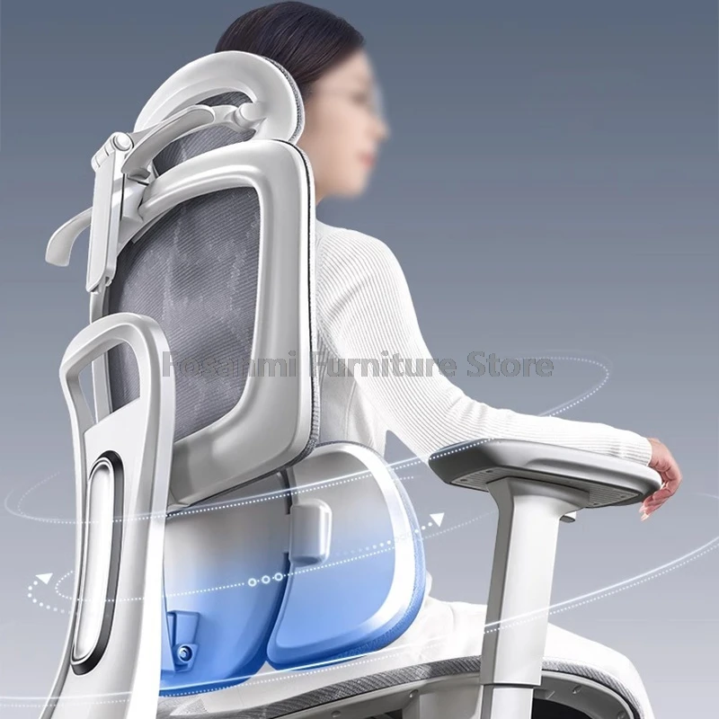 Sedia ergonomica in rete per ufficio domestico, bracciolo regolabile, sedia da lavoro per computer da gioco con supporto lombare, sedia girevole reclinabile