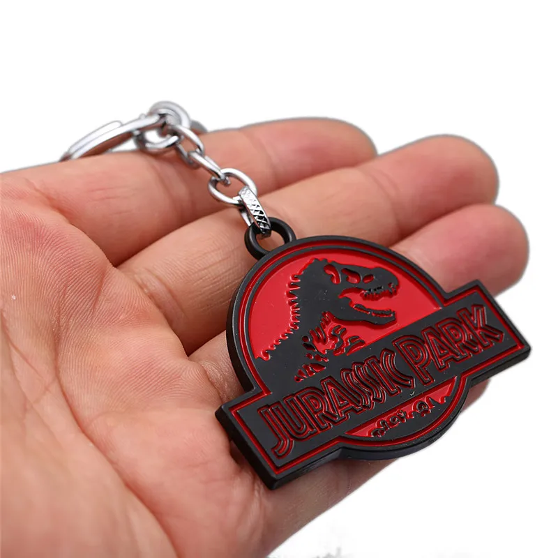 Jurassic Park Dinosaur Key Chain Jurassic World Pendant Metal Keyrings Holde For Boys Women Men Jewelry Gifts