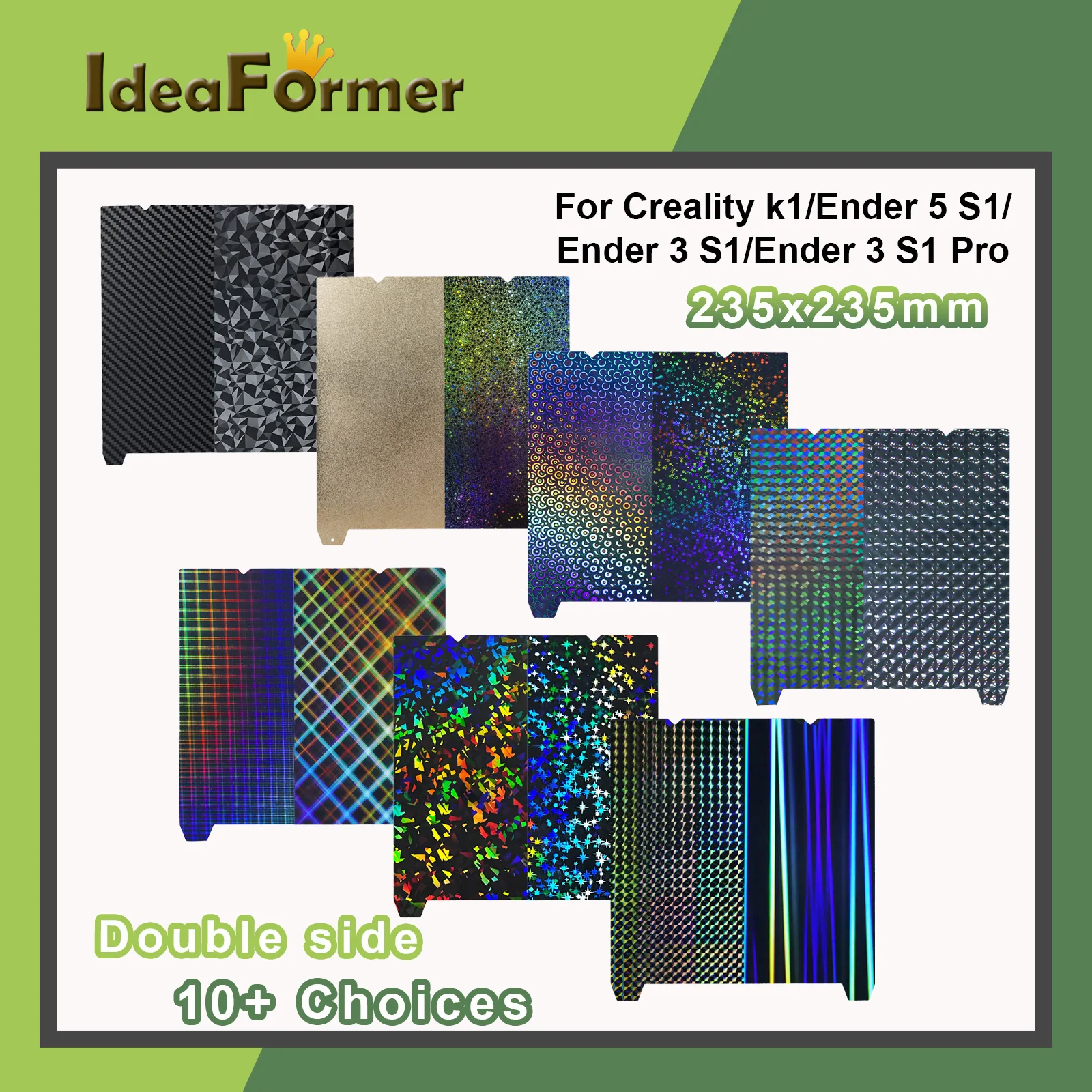 

PEI PET PEO H1H Сборная пластина для Ender 3 v3 se/Ender 3 S1 PRO/Ender-5 S1/Для 235X235 мм Creality K1/K1 MAX 310x315 Лист PEI