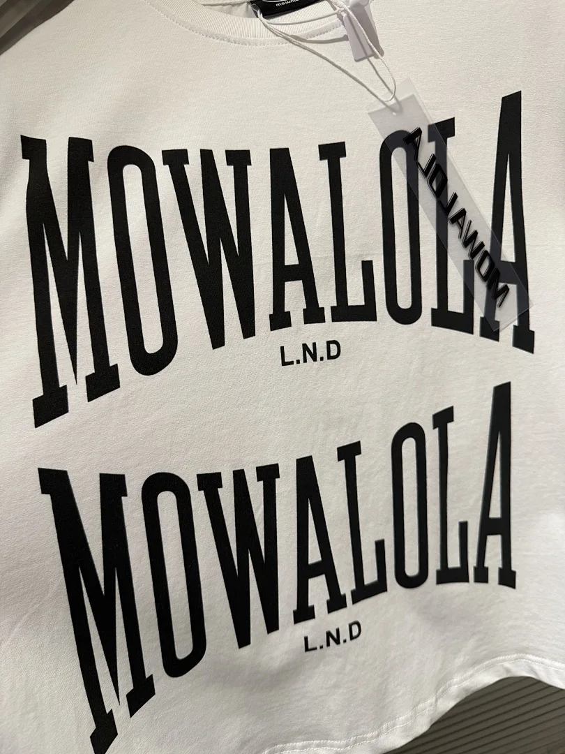 2026 Best Quality 1:1 Mowa London Logo Printed Opium Style Women Men T shirts Tees Boxy Fit Men Casual Cotton T shirt