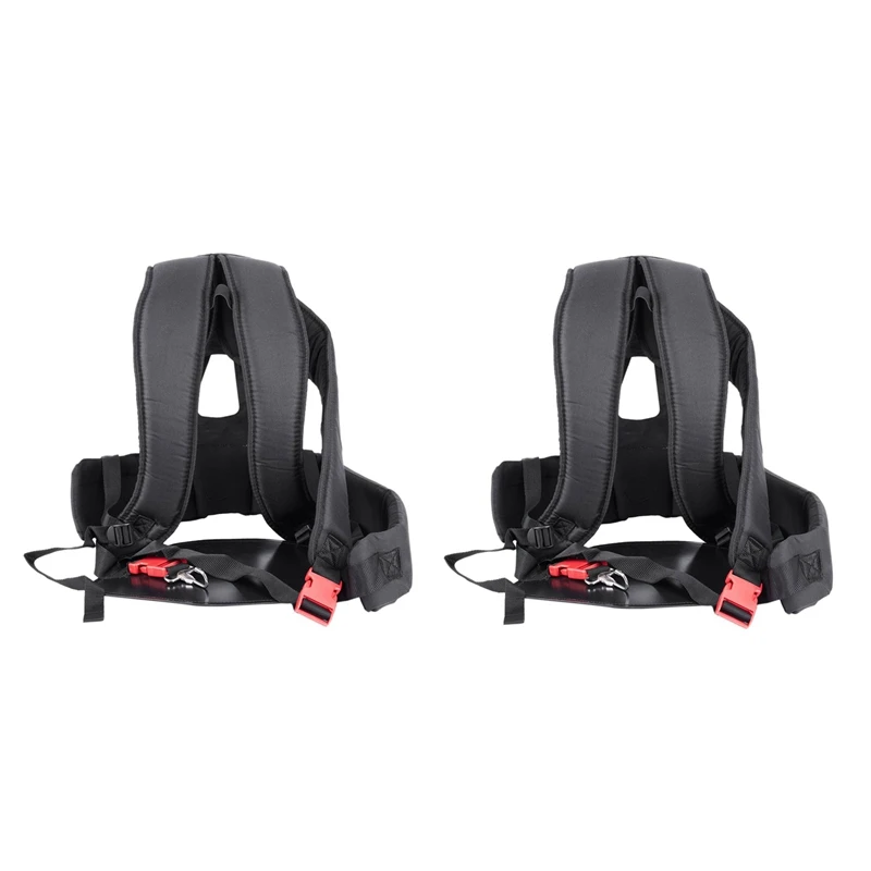 

2X Grass Cutter Double Shoulder Strap Harness For Brush Cutter With Confortable Shoulder Padsleg Protection Panel