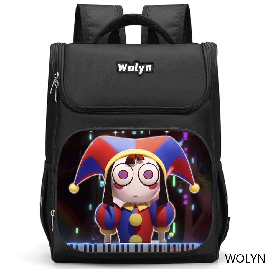 Mochila escolar de circo Digital para Grade1-5, bolso escolar de dibujos animados para niñas y niños, gran capacidad