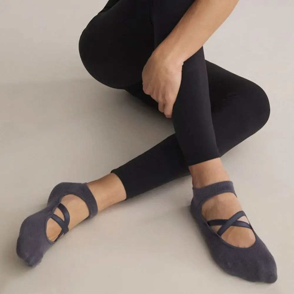 

Повседневные хлопковые носки для пилатеса, эластичные нескользящие спортивные носки, впитывающие пот, женские носки средней длины в стиле Харадзюку