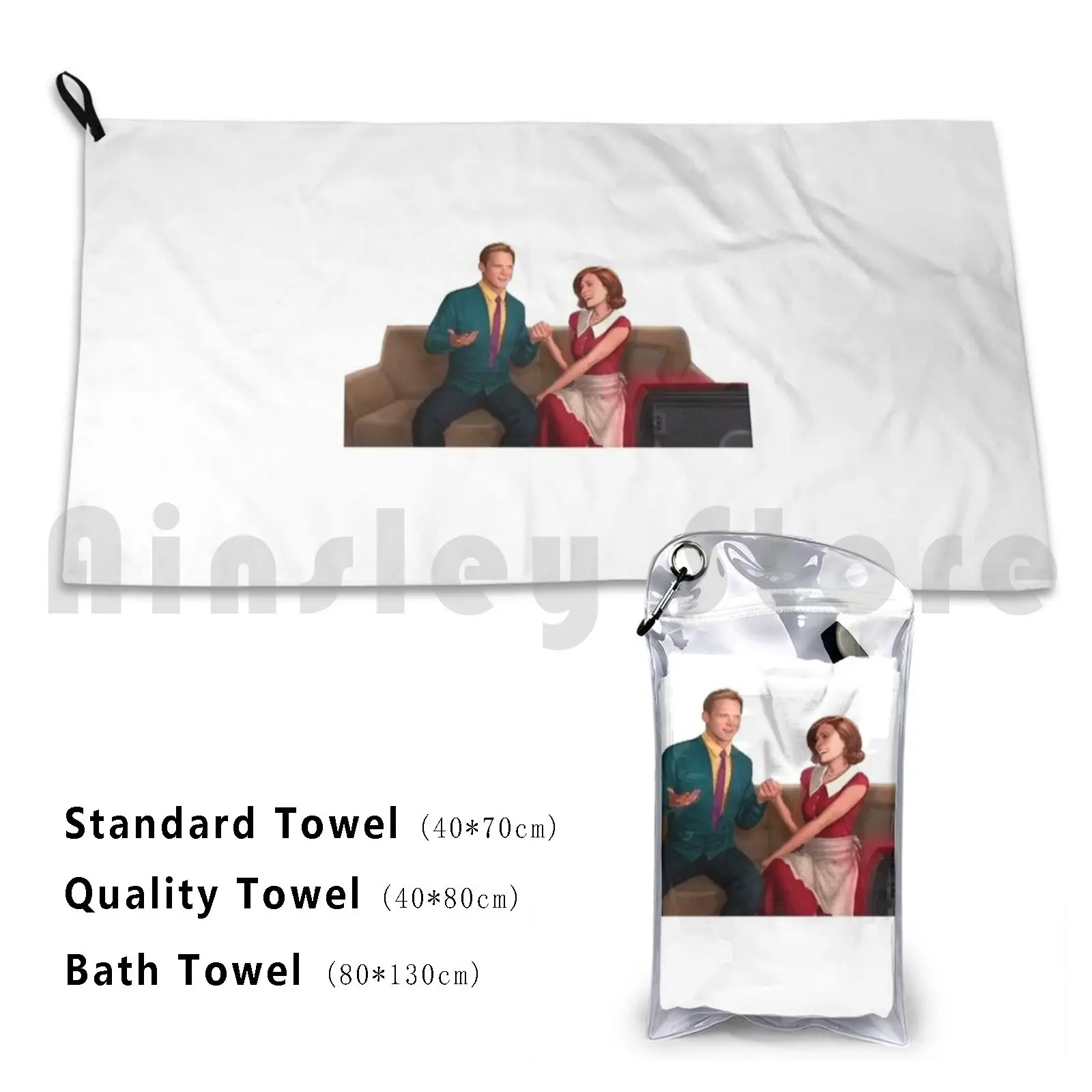 Wandavision Bath Towel Beach Cushion Wandavision Vision Wanda Scarlet Witch Age Of Ultron Mcu