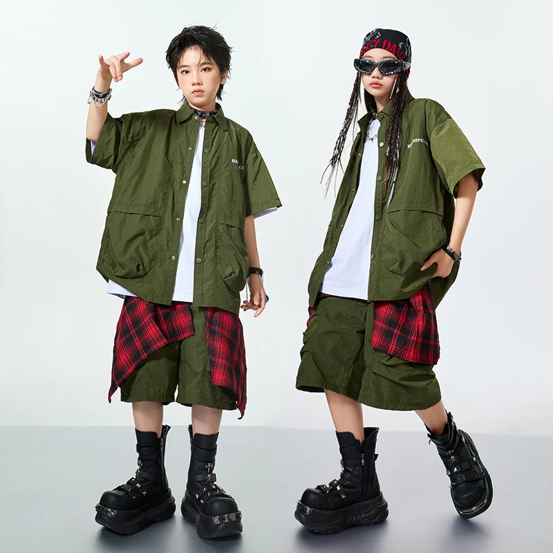 vetements-hip-hop-pour-enfants-t-shirt-short-cargo-de-danse-de-rue-streetwear-k-pop-pour-filles-costumes-de-jazz-pour-garcons-ensembles-de-vetements-d'ete-pour-enfants