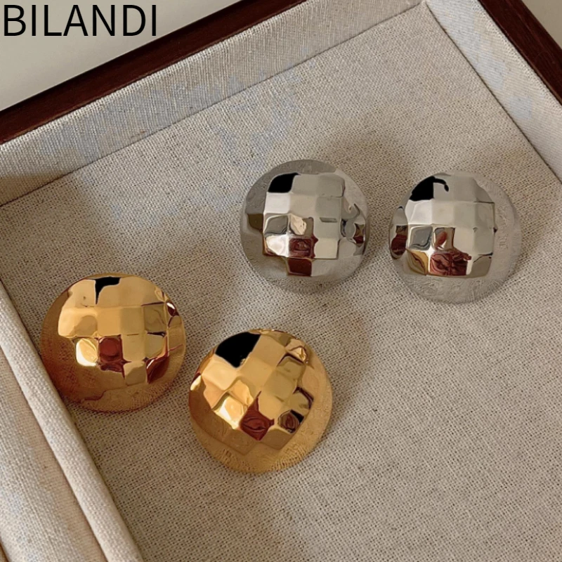 Bilandi Modern Jewelry European and American Design Facted Metal Earrings For Women Gir Cool Trend Ear Accessories Hot Sale