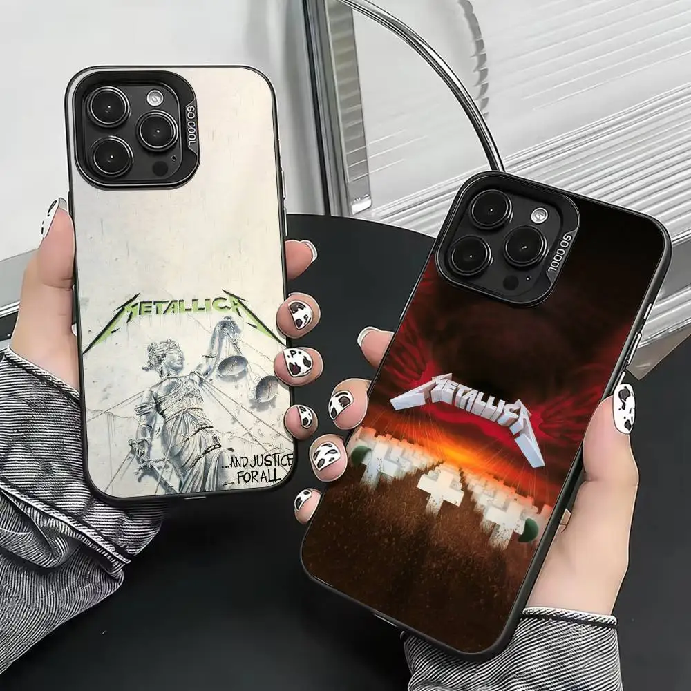 

Music Band M-Metallica Album Phone Case For iPhone 17,16,15,14,13,12,11 Plus,Pro Max,XS,Colorful Silver Black Cover