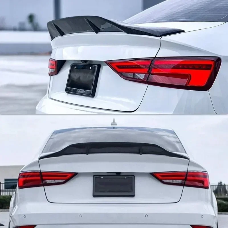 R4 Style Rear Trunk Spoiler Tail Wing for AUDI A3 S3 RS3 8V Sedan 2016-2020 Rear Boot Roof Lip Spoiler Splitter Bodykit Tuning