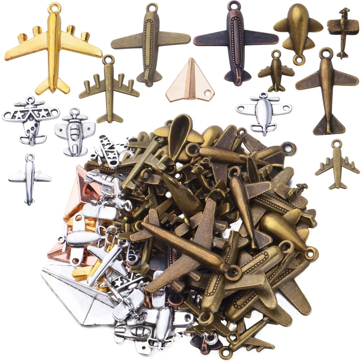 

100g Airplane Pendant Charms Alloy Jewelry Charms Craft Supplies for Jewelry DIY Earrings Necklace Bracelet Findings Making