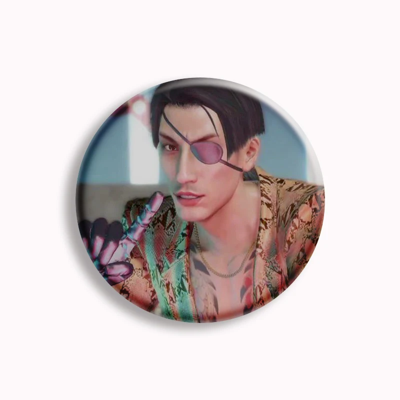 Yakuza Goro Majima Cartoon Soft Button Pin Majima Construction Vintage Brooch Badge Backpack Decor Gamer Collect Friends Gifts