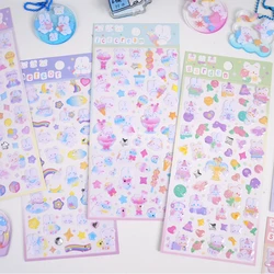 1 pc Random Kawaii Animal Party Happy Stickers Scrapbooking Diy Journaling Sticker Aesthetic Sticker Cute Stationery