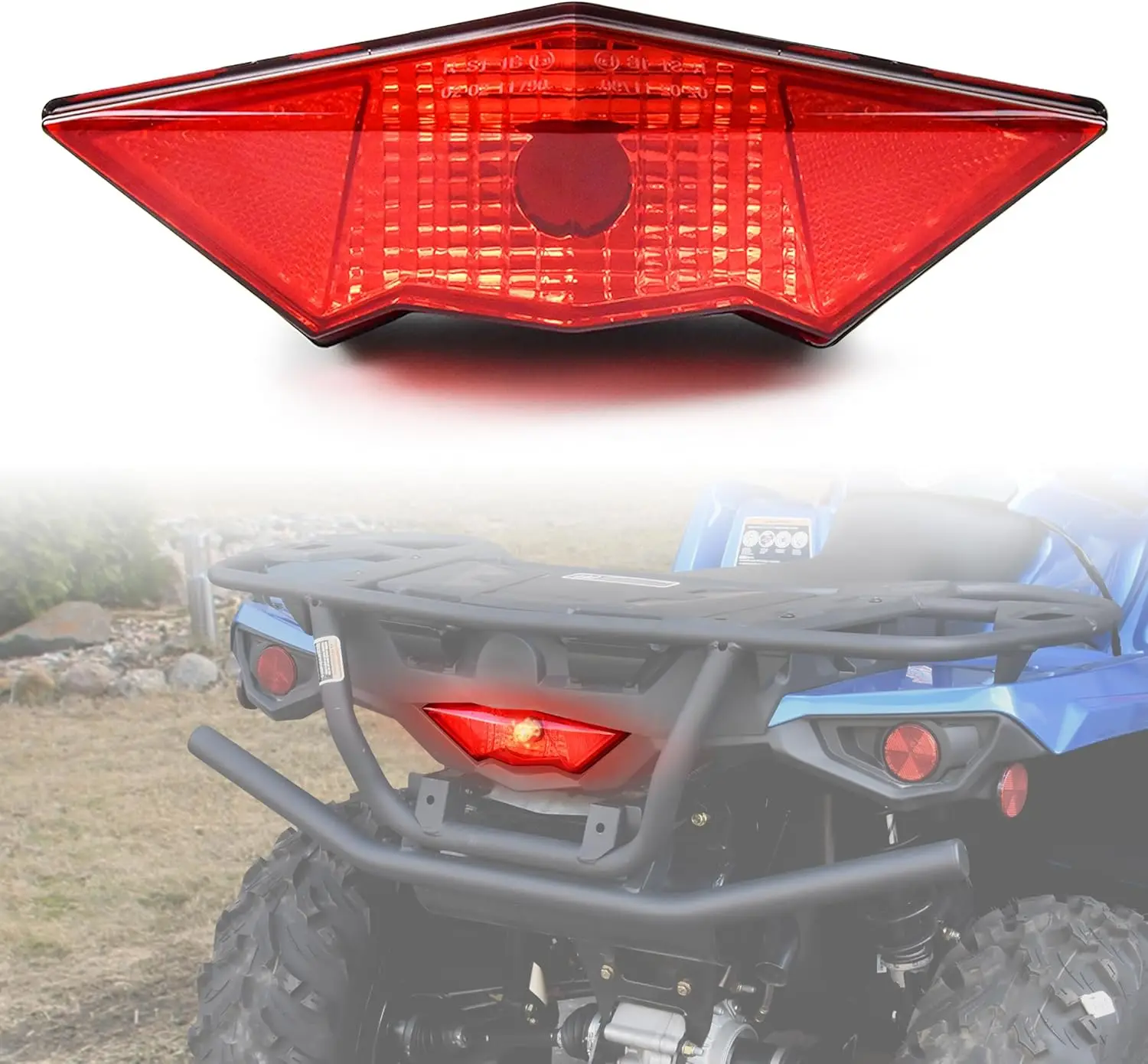 

Red Tail Light Housing for Can-Am Outlander 08-23, Rear Brake Lamp Lens Cover (1PCS, Fits 400/500/650/800)