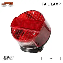 Motorcycle Tail Lamp Rear Lamp Taillight Motor Brake Stop Lights Round License Plate Light For SR50 S51 Electric Dirt Bike