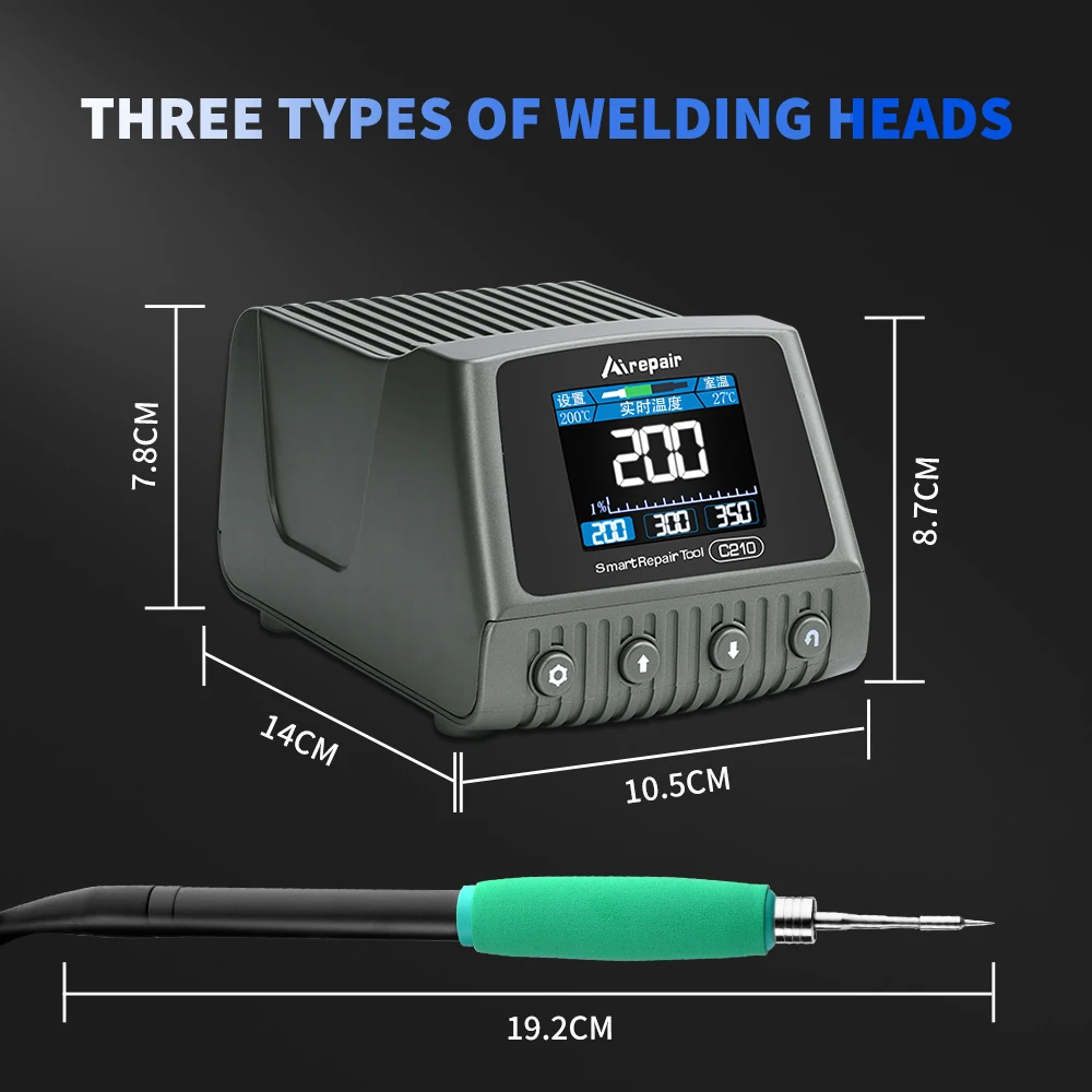 Welding table set 110V/220V 120W 200-450 ℃ 2.4-inch color screen, 2-second heating, adjustable constant temperature ° C/º F