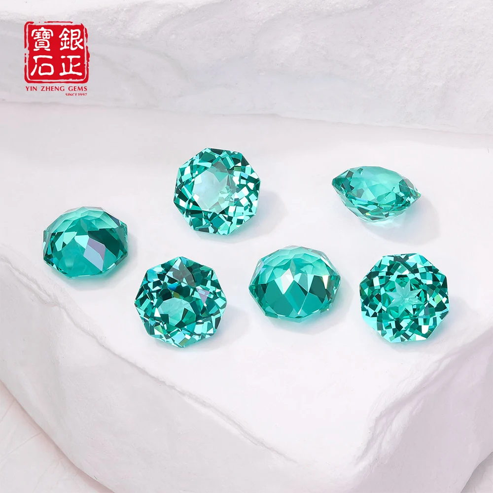 New Lab Grown Paraiba Millennium Octagon Rose Cut Loose Gemstones With AGL Certificate For Jewerly Making For Ring Necklace - view 6