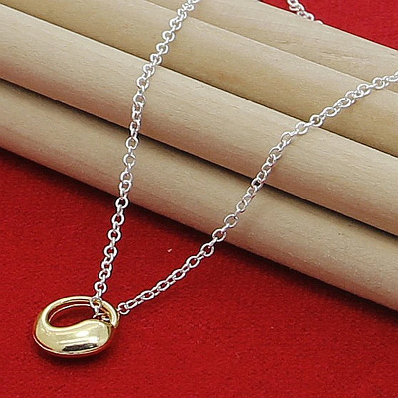 Fashion silver color ring water drop pendant necklace jewelry men and women jewelry prom jewelry