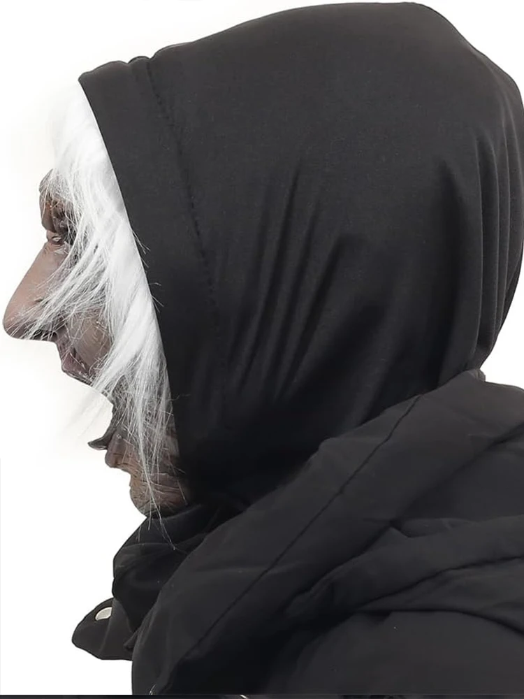 Adult Magic Black Tongue Ghost Witch Mask Halloween Cosplay Latex Soft Scary Witch Party Masks Costume Props One Size