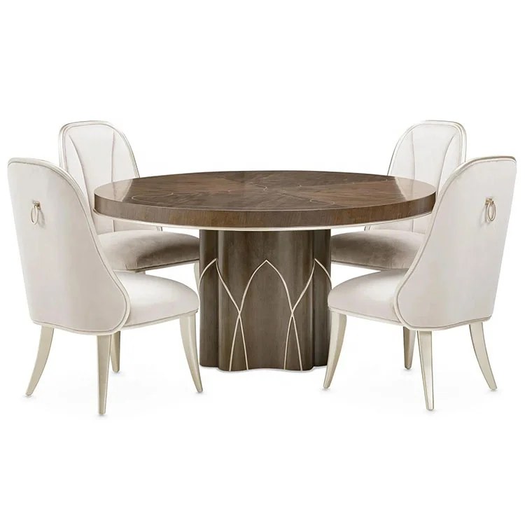 High-quality custom dining room furniture 6- 8-10 12-person luxury modern wooden round dining table