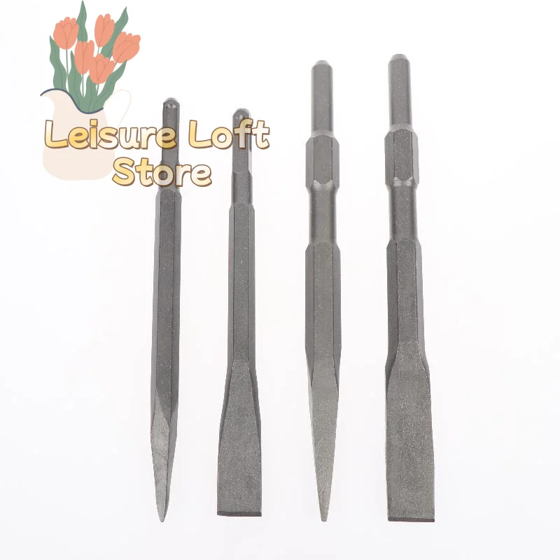 Impact Drill Accessory Electric Hammer Chisel Pointe Flat Extended Slotting Pick for Wall Grooving Stone Brick Breaking Projects