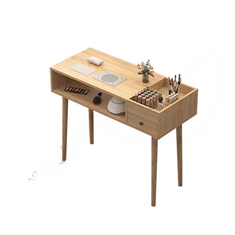 

Wooden Nordic Modern Nail Table Dressing Professional Manicure Table Simplicity Nailsdesigner Mesa Manicura Salon Furniture