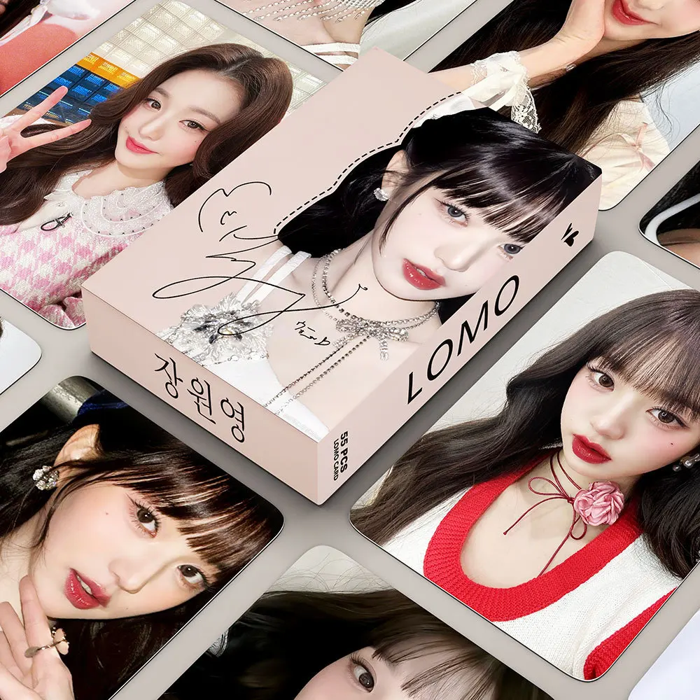 

55 шт./набор Kpop Idol Lomo карточки новый альбом Wonyoung фотокарточки HD карточка Плакат Наклейка девушка группа Поклонники Коллекция подарков