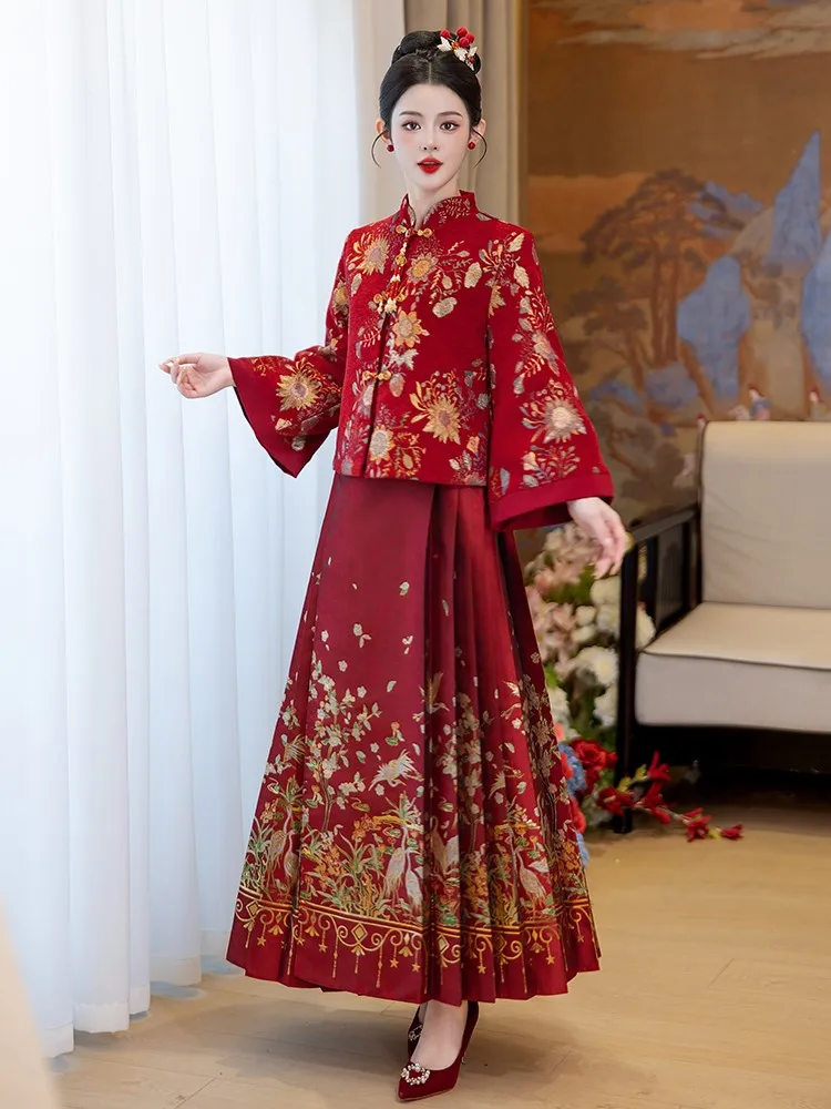 

Новое платье для тостов в китайском стиле для невесты, большие помолвки и свадьбы, которые прикрывает