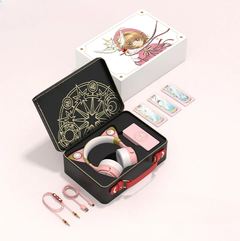 Cat Ears Headphone Head-Mounted Noise Reduction Bluetooth Wireless with Ear Microphone Cardcaptor Sakura Headphones