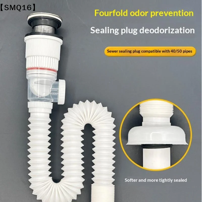 1Pcs Kitchen Sink Drain Retractable Deodorizing Filter Flip Top Anti-Odor Drain Pipe Flexible Downspout Bathroom Clogging【SMQ】