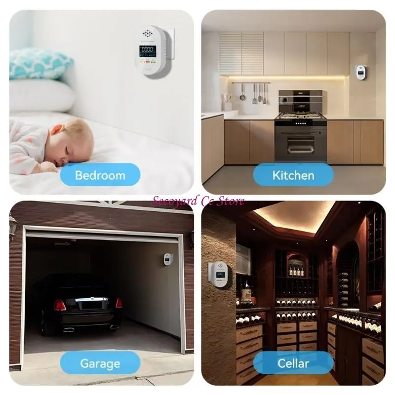 N3UC Huishoudelijk veiligheidsapparaat dat gas CO-lekken detecteert Veranderingen in temperatuur en vochtigheid