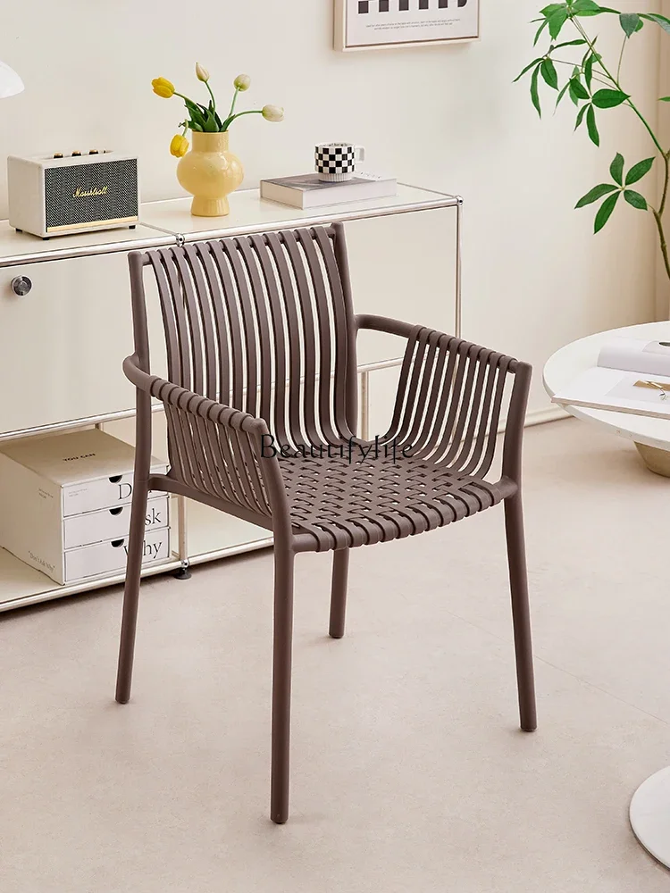 

4 Outdoor Back Chair Modern Simple Thickened Armrest Creative Leisure Chair