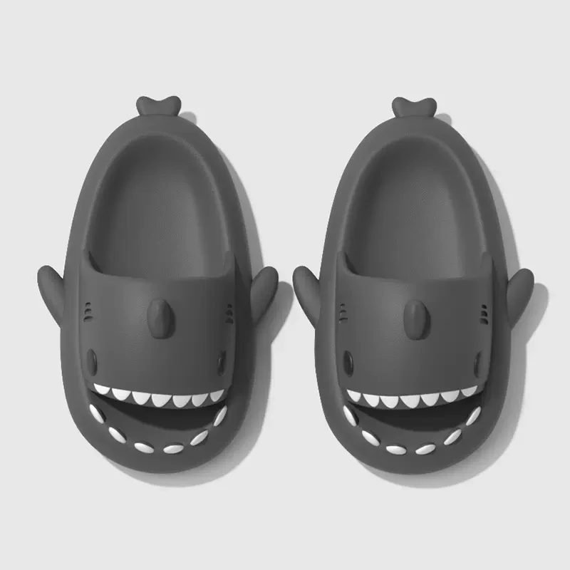 Zapatillas de tiburón para adultos y niños, sandalias de dibujos animados, chanclas planas antideslizantes para la playa y el hogar, 2024