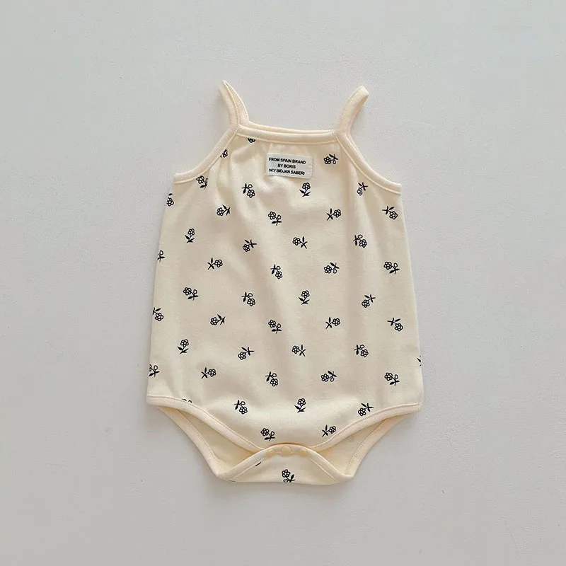 MILANCEL 2024 Summer Baby Bodysuits Cotton Infant Girls One Piece Sleeveless Camisole Bodysuit