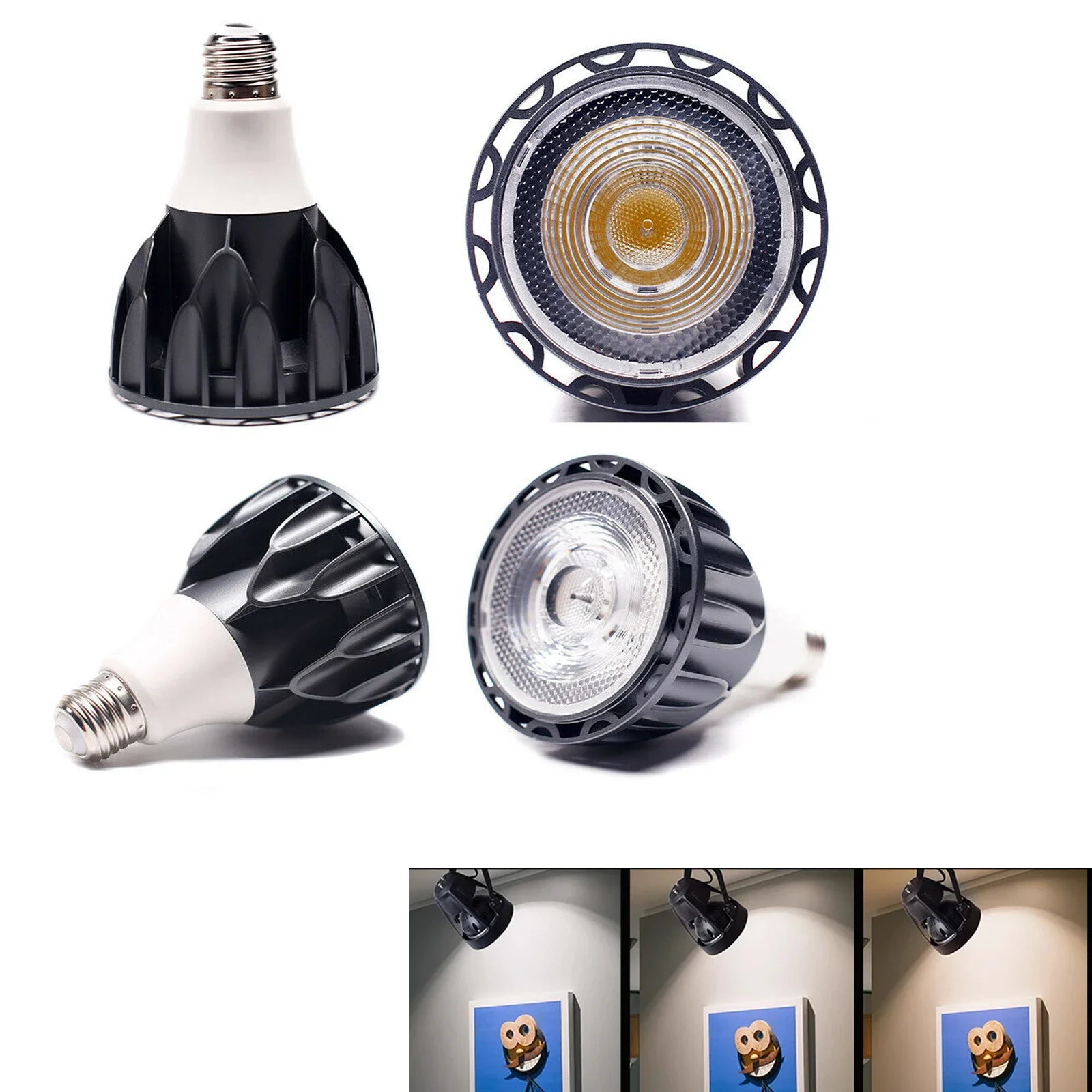 Pop Dimmable E27 Led Spotlight 20w Cob Par Light Downlight Track Lighting Lamps 110v/220v Lamp Cool/warm/neutral-white Ceiling B