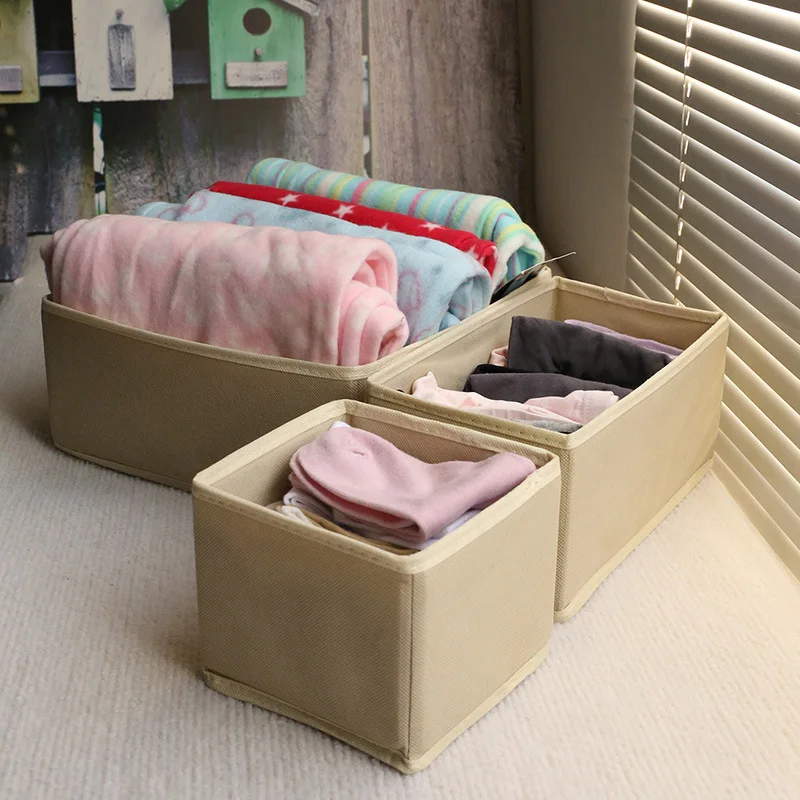Washable Non-woven Fabric Storage Box,Uncovered Drawer Small Box,Folding Small-sized Storage Box,Suitable for Home Wardrobe