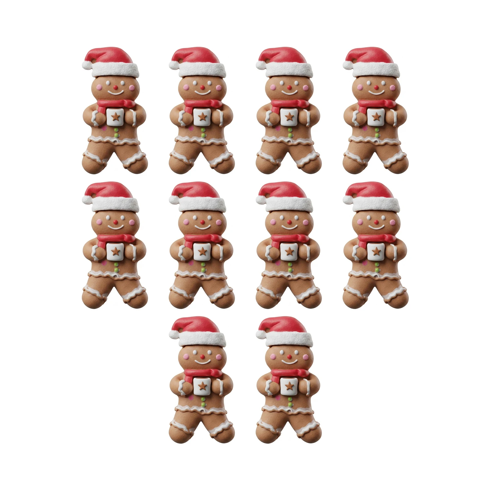 Resin Stickers Matte Christmas Cartoon Charms DIY Craft Supplies for Phone Case Hair Clip Decoration Accessories 10Pcs