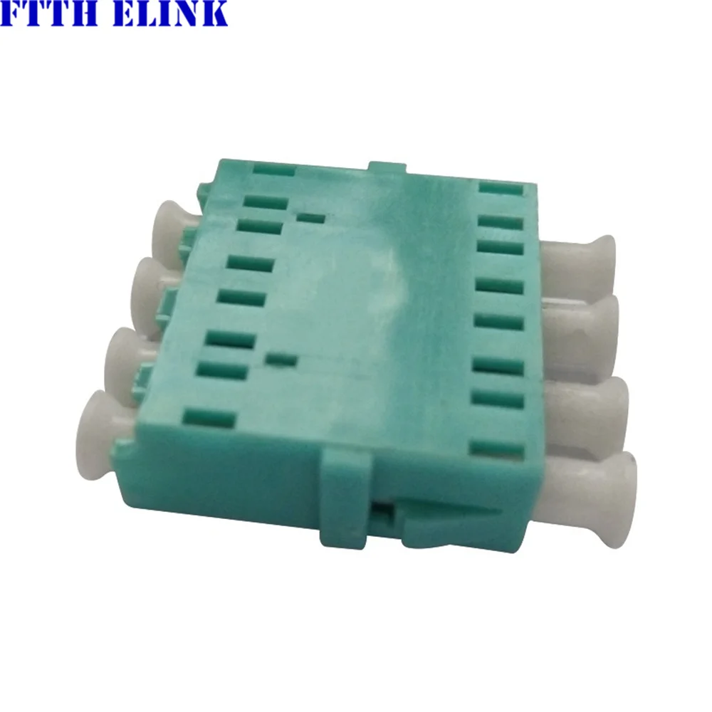 LC Adapter duplex quad flange plastsic clip SM OM3 MM flangeless optical fibre connector LC coupler SM IL 0.2dB FTTH ELINK 20pcs
