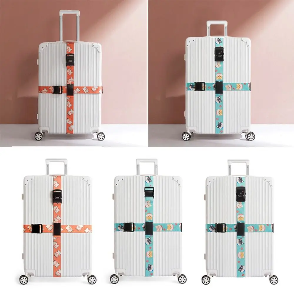 TSA Password Customs Lock Luggage Straps Durable Travel Buckle Nylon Luggage Belt Travel Accessories Packing Strap Women Men