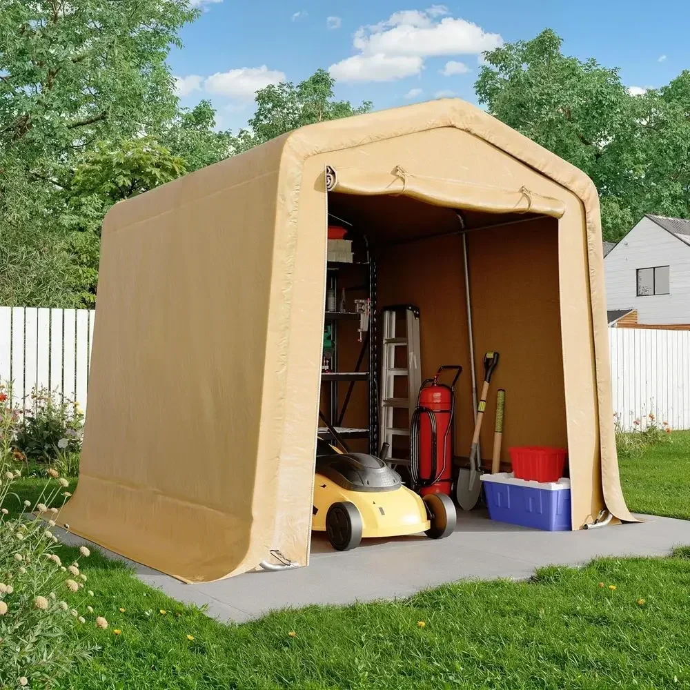 Heavy-Duty Outdoor Storage Shelter, Portable Garage for Garden Tools, Motorcycles & Bikes, All-Steel Metal Tent with Thickened F