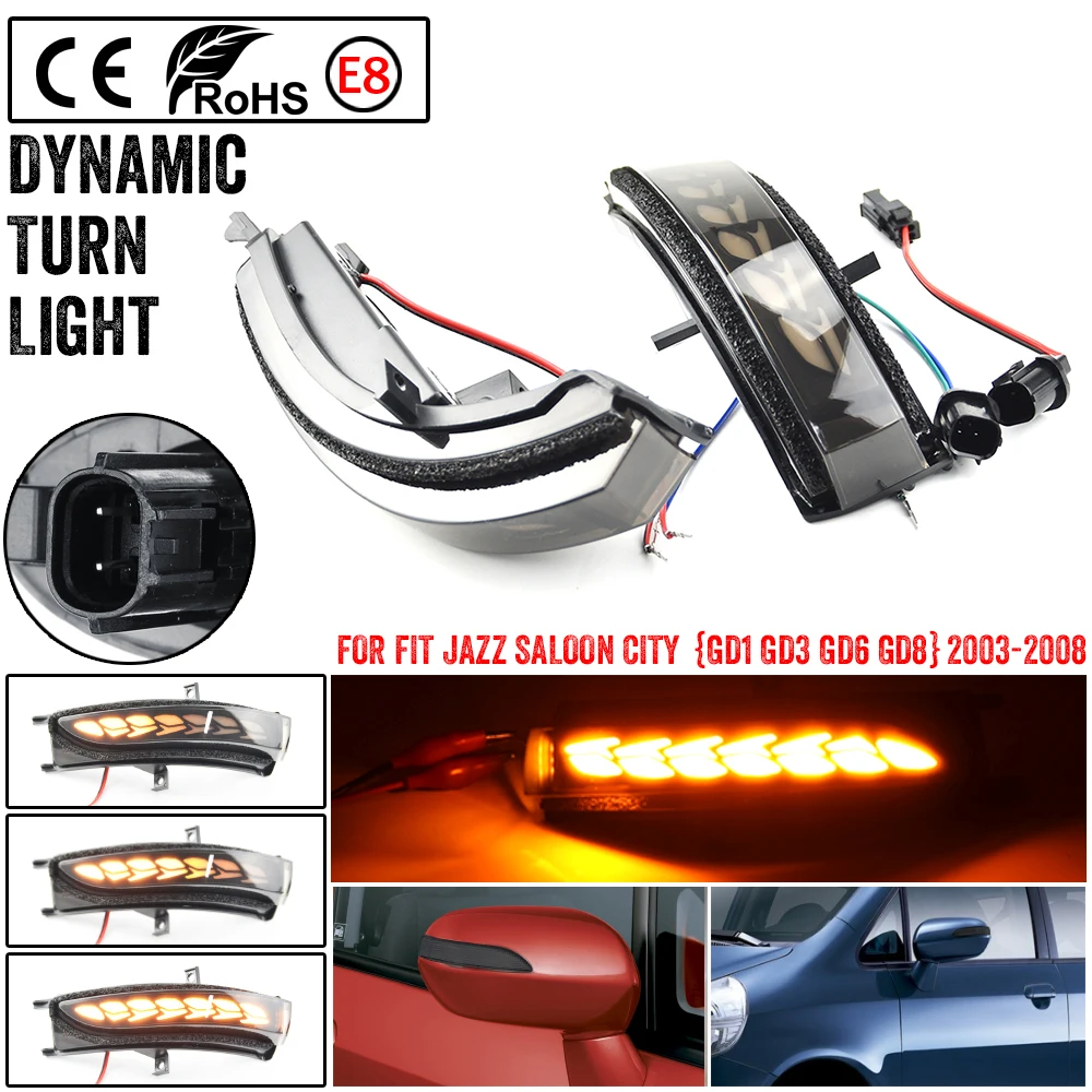 

Dynamic LED Turn Signal Light Arrow Blinker For Honda FIT/JAZZ Saloon CITY Repeater Side Wing Mirror Flasher