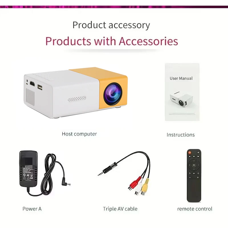YG300 مناسب لغرفة النوم، والمسكن، وإسقاط الشاشة المتنقلة للطلاب، والمسرح المنزلي، وجهاز عرض 4K، وجهاز عرض منزلي