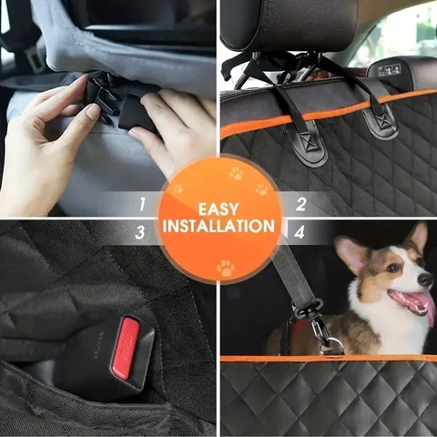Dog Car Seat Cover for Pets 100% Waterproof Seat Cover Hammock Scratch Proof Nonslip Durable Soft Back Seat Cover for Cars Truck 10 best sales pet car seat cover - №1
