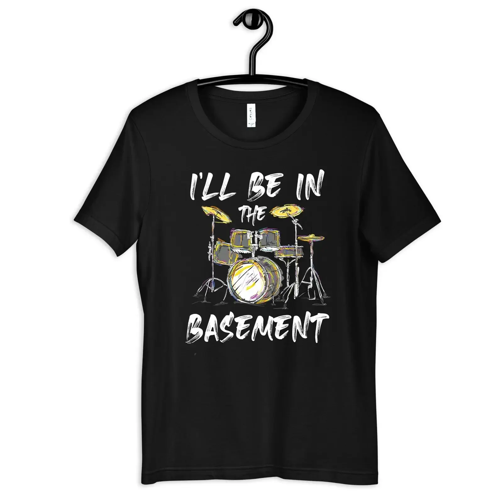 Drummer Funny Basement T Shirt Womens Kids Toddler Long Sleeve SweaT vintage Washed Slightly homme fashion graphic Versatile